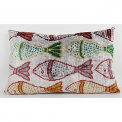 IKAT SILK UNIQUE MANY FISH PATTERN Q3     - CUSHIONS